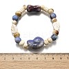 Handmade Porcelain Beads & Synthetic Howlite Beads Stretch Bracelets for Women BJEW-D307-01C-3