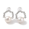 Anti-Tarnish Sterling Silver Stud Earrings EJEW-C087-09A-P-1