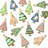 16Pcs 8 Colors Christmas Theme Rack Plating Alloy Pendants FIND-FS0002-98-2