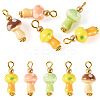 5Pcs Handmade Porcelain Pendants PALLOY-TAC0294-1