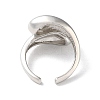 Rack Plating Brass with Clear Cubic Zirconia Open Cuff Rings RJEW-M158-06P-3