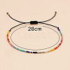 Bohemian Minimalist Glass Seed Bead Braided Bead Bracelets for Women PE3072-4
