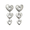Heart 304 Stainless Steel Clear Cubic Zirconia  Dangle Stud Earrings EJEW-D319-17P-4