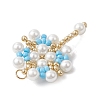 Glass Seed Beaded Flower Pendants PALLOY-MZ00827-04-4
