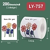 200Pcs Rectangle with Flower Here for You Theme Paper Self-Adhesive Stickers AJEW-S084-02E-1