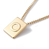 Titanium Steel Initial Letter Rectangle Pendant Necklace for Men Women NJEW-E090-01G-15-1