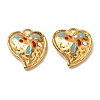 304 Stainless Steel Enamel Pendants STAS-D373-04G-1
