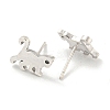 Rack Plated Monkey Brass Micro Pave Clear Cubic Zirconia Stud Earrings for Women EJEW-Z048-07P-2