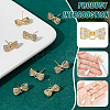 4 Pairs Rack Plating Brass Micro Pave Cubic Zirconia Bowkont Earring Findings KK-BC0013-71G-4