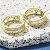 Brass Clear Cubic Zirconia Hoop Earrings EJEW-M047-23G-2