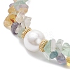 Natural Fluorite Chip Beaded Bracelets for Women BJEW-JB12306-02-3