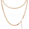 4Pcs Brass Flat Snake Chain Necklaces for Women Men NJEW-BBC0001-38-1