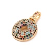 Brass Micro Pave Cubic Zirconia Pendants KK-C076-29O-G02-2