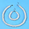 Natural Cultured Freshwater Pearl Beads Necklaces & Bracelets Jewelry Sets SJEW-N039-01-4