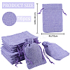 Polyester Imitation Burlap Packing Pouches Drawstring Bags ABAG-BBC0001-02B-03-2