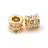Brass Micro Pave Clear Cubic Zirconia European Beads KK-F898-12G-1