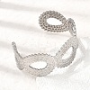 25.5MM 304 Stainless Steel Hollow Leaf Wide Cuff Bangles for Women SA-CBAB767-29P-3