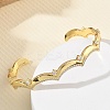 Brass Micro Pave Clear Cubic Zirconia Cuff Bangles for Women BJEW-A172-04G-2
