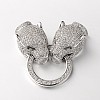 Brass Micro Pave Cubic Zirconia Fold Over Clasps ZIRC-M043-P-02-RS-1