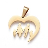 304 Stainless Steel Pendants STAS-G237-05G-1