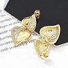 Rack Plating Brass Micro Pave Clear Cubic Zirconia Stud Earrings for Women EJEW-C125-21C-G-3