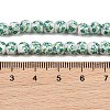 Handmade Flower Printed Porcelain Ceramic Beads Strands PORC-M005-6mm-07-3