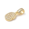 Brass Clear Cubic Zirconia European Dangle Charms KK-R003-01G-06-3