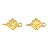 Brass Pave Cubic Zirconia Rhombus Connector Charms KK-P347-04G-02-2