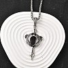 304 Stainless Steel Sword Pendant Necklaces for Women Men NJEW-Z076-02AS-1