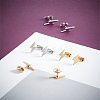 4 Pairs 2 Colors 304 Stainless Steel Stud Earrings for Women EJEW-LP0001-43-3