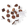 Coconut Brown Wood Stud Earring Findings EJEW-TA0010-06P-2