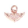 Brass Micro Pave Cubic Zirconia Charms ZIRC-P060-46RG-1