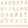 CREATCABIN 26Pcs 26 Styles Brass Letter Connector Charms with 52Pcs Open Jump Rings KK-CN0002-66-1