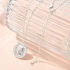 304 Stainless Steel Flat Round Cameo Pendant Cable Chain Necklaces for Women STAS-Z108-02S-02-2