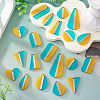 20Pcs 10 Styles Transparent Resin & Natural Wood Pendants RESI-TA0004-47-6