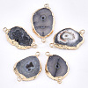Electroplate Natural Druzy Agate Links connectors G-T112-07A-1