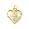 Brass Micro Pave Clear Cubic Zirconia Pendants KK-M297-21G-1