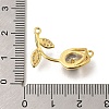 Brass Cubic Zirconia Rose Flower Connector Charms KK-R0002-26G-02-3