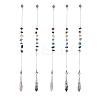 Mixed Natural Gemstone Pointed Drowsing Pendulums PALLOY-JF01992-1