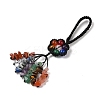 Flower Dyed Natural Gemstone Braided Thread Pendant Decorations HJEW-K046-04A-3