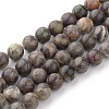 Natural Flower Agate Beads Strands G-Q462-4mm-34-1