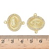 Religion Brass Micro Pave Clear Cubic Zirconia Oval with Virgin Mary Connector Charms KK-L243-21G-3