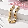 304 Stainless Steel Cuboid Link Chain Bracelets for Women BJEW-F488-15G-4
