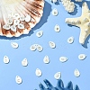 26Pcs 26 Styles Natural Shell Teardrop Charms with Golden Tone Metal Letter Slices SHEL-CJ0001-33-5