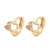 Rack Plating Brass with Cubic Zirconia Hoop Earrings for Women EJEW-G363-02KCG-1