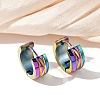 304 Stainless Steel Polishing Effect Hoop Earrings Ion Plating(IP) EJEW-M001-37A-1