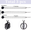 3Pcs Stainless Steel Rotatable Blank Flat Round Pendant Necklaces for Women Men NJEW-SC0001-81-2