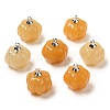 Natural Topaz Jade Pumpkin Charms with Platinum Tone Brass Bails G-C158-06P-02-1
