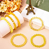6Pcs 6 Styles 8mm Glass Round Beaded Stretch Bracelet Sets BJEW-TAC0020-6