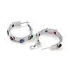 304 Stainless Steel Glass Hoop Earrings for Women EJEW-L283-092P-2